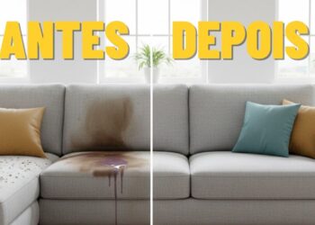 Com apenas 1 tampinha de álcool e amaciante, sofá volta a ficar como novo