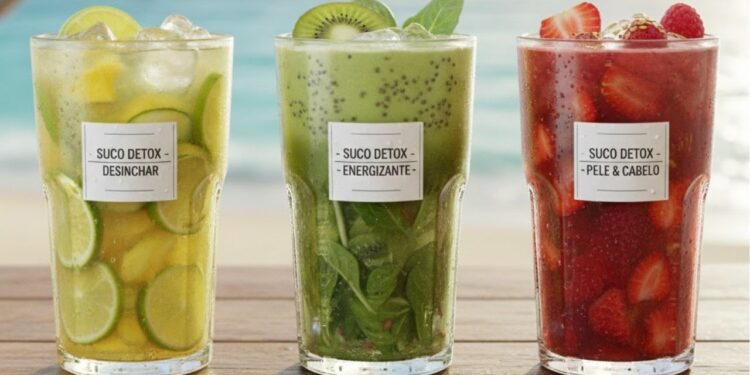 3 sucos detox deliciosos e fáceis de fazer para aliviar inchaço, ter mais disposição e melhorar o aspecto da pele durante o verão