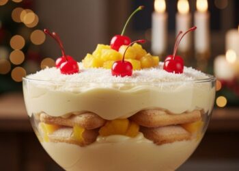 Pavê gelado de abacaxi na taça é a melhor sobremesa de Natal de 2025, uma opção deliciosa e refrescante para surpreender os familiares na ceia
