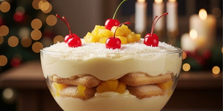 Pavê gelado de abacaxi na taça é a melhor sobremesa de Natal de 2025, uma opção deliciosa e refrescante para surpreender os familiares na ceia