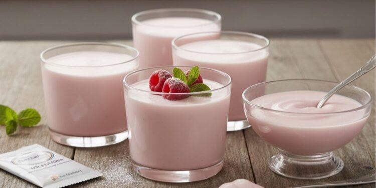 Gelatina cremosa com 2 ingredientes que fica pronta em minutos, sem usar o liquidificador e evitando grandes bagunças na cozinha