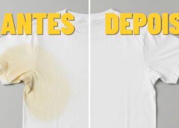 Apenas uma colher desta misturinha tira manchas amarelas da roupa branca e deixa a aparência de nova, sem danificar o tecido