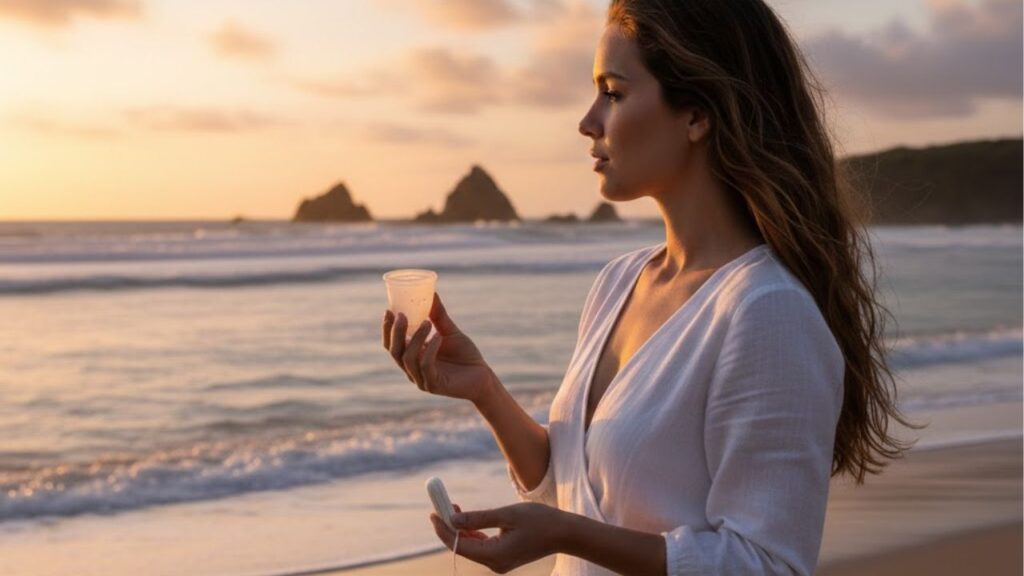 Saiba qual é o melhor absorvente para mulheres aproveitarem a praia ou a piscina mesmo durante o período menstrual, ficando protegidas e confortáveis