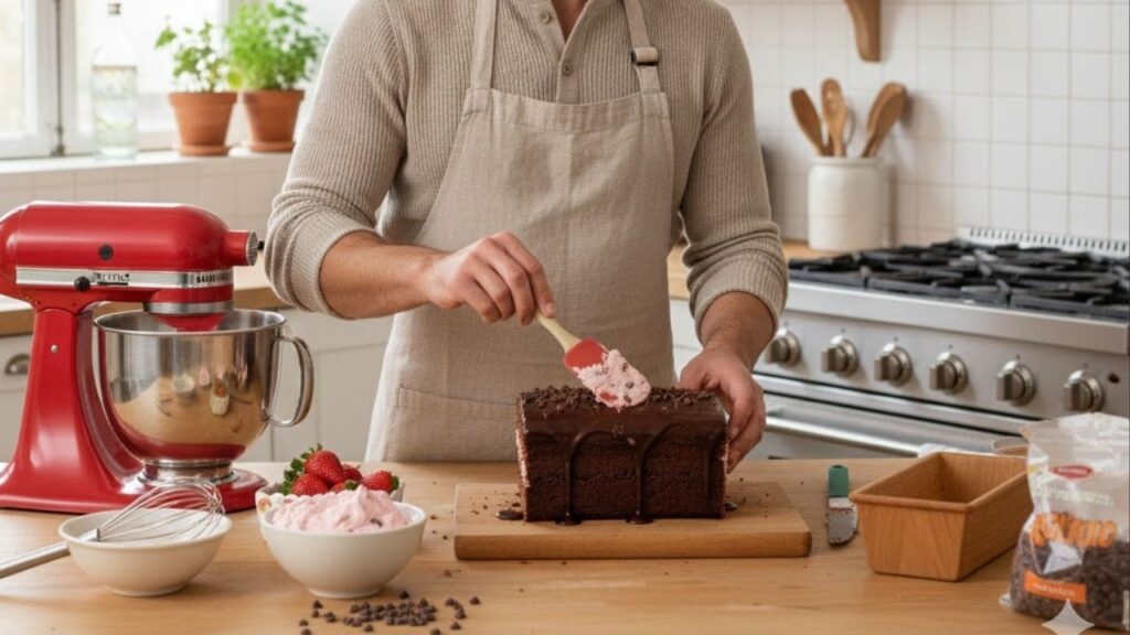 Este bolo gelado de morango com chocolate vai ser sua sobremesa de verão favorita