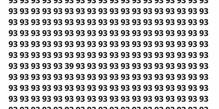 Encontre o número 39 entre vários números 93 em apenas 12 segundos neste desafio