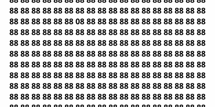 Encontre o número 08 entre vários números 88 em apenas 12 segundos neste desafio