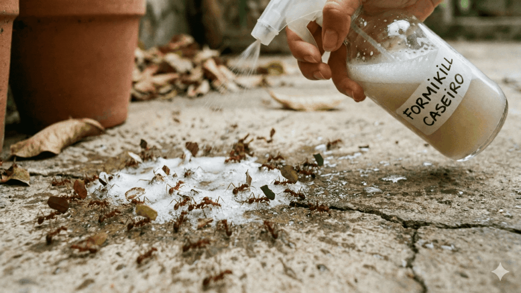 mistura caseira para acabar com formigas em casa