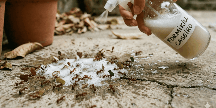 mistura caseira para acabar com formigas em casa