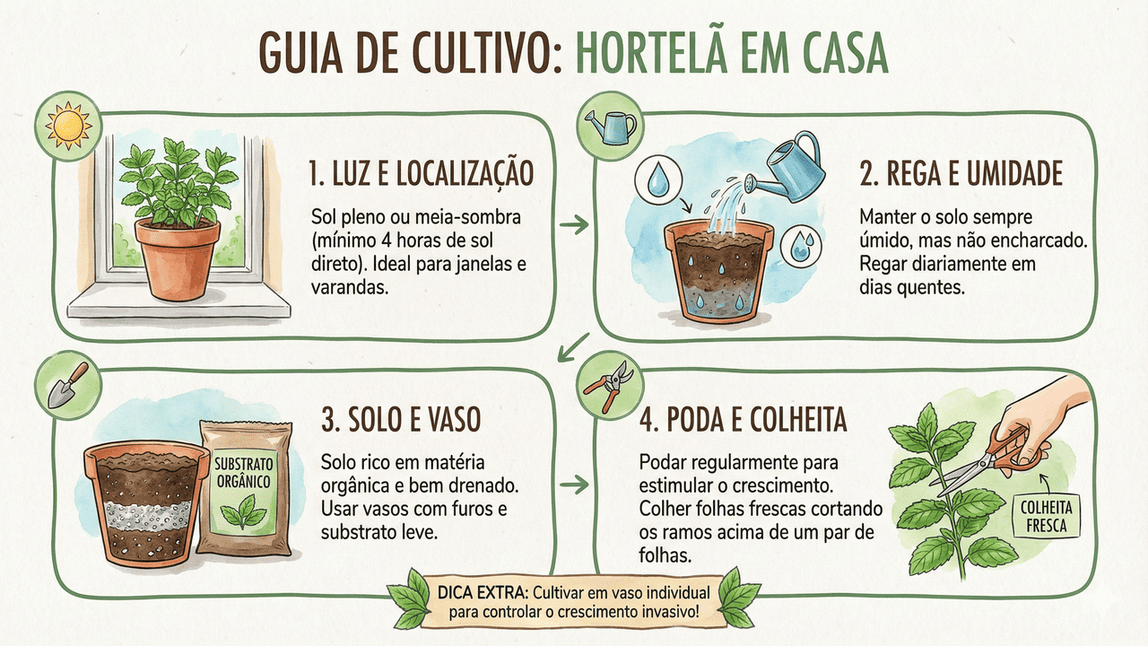 plantio de hortelã em casa