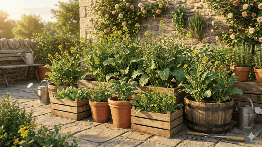 cultivo de folhas de mostarda