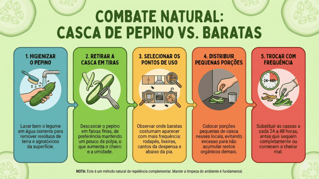 uso da casca de pepino para espantar baratas