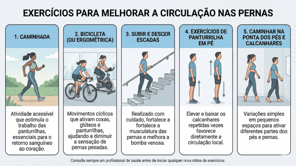 exercícios para ativar a circulação sanguínea