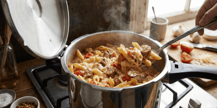 Receita de macarrão na panela de pressão em 7 minutos: fácil, rápido e saboroso