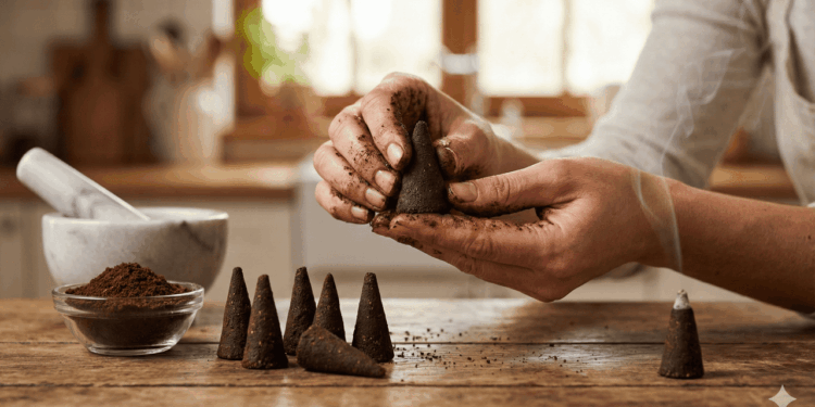 Preparo do incenso de café