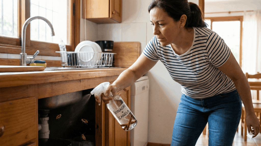passar vinagre com canela para espantar baratas