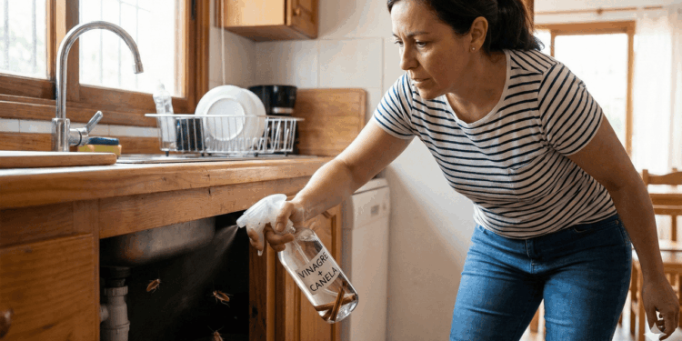 passar vinagre com canela para espantar baratas