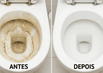 Antes e depois do vaso sanitário