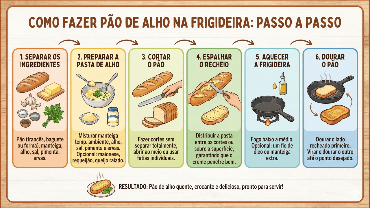 pão de alho de frigideira