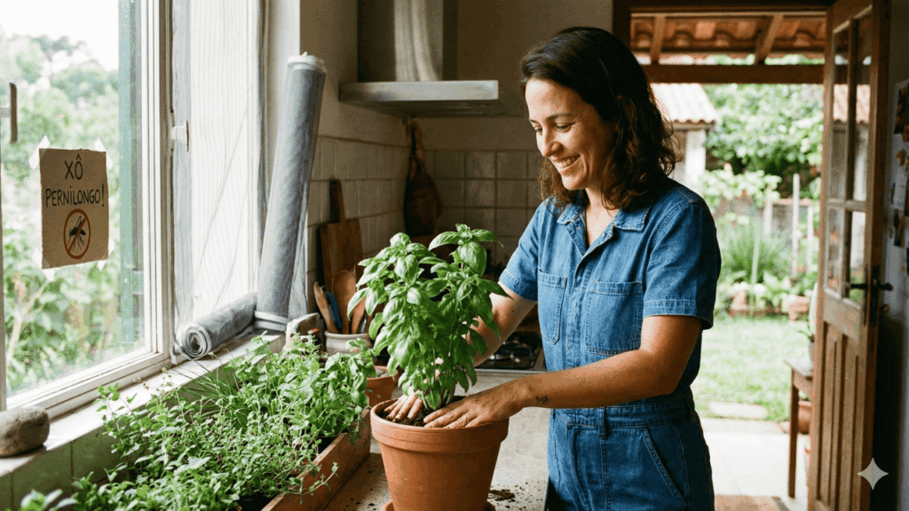 uso do manjericão pra espantar pernilongos
