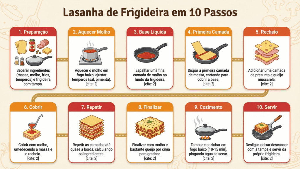 saiba como preparar lasanha de frigideira