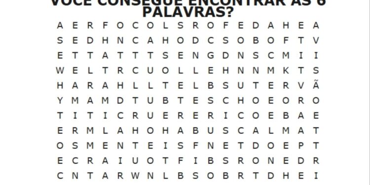 Encontre as 6 palavras em 50 segundos e teste seu cérebro