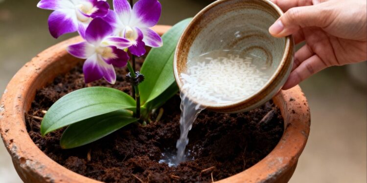 Por que usar água do arroz para regar a orquídea e para que serve isso?