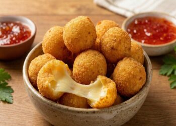 Salgadinho de bolinhas recheadas com queijo para fazer em casa e não se arrepender