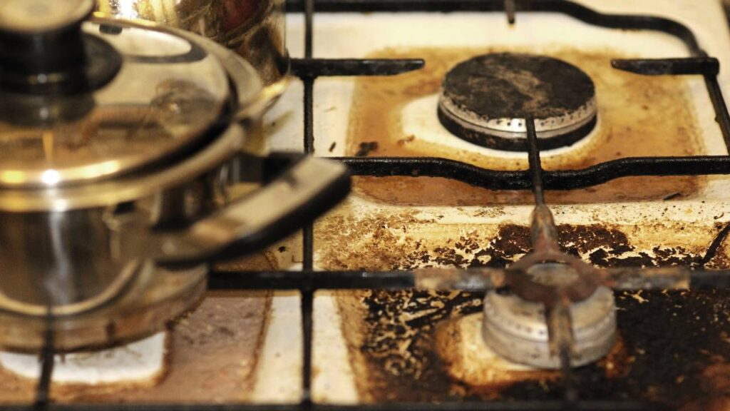 fogão engordurado