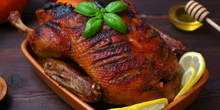 Chester com laranja e mel