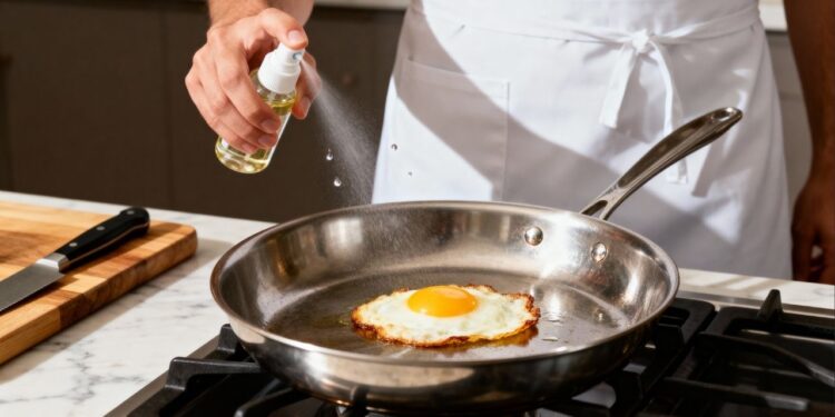 Por que borrifar vinagre na panela antes de fritar ovos faz toda a diferença na cozinha