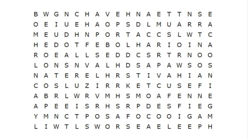 Se você acha 10 palavras em 1 minuto, seu foco pode ser acima da média