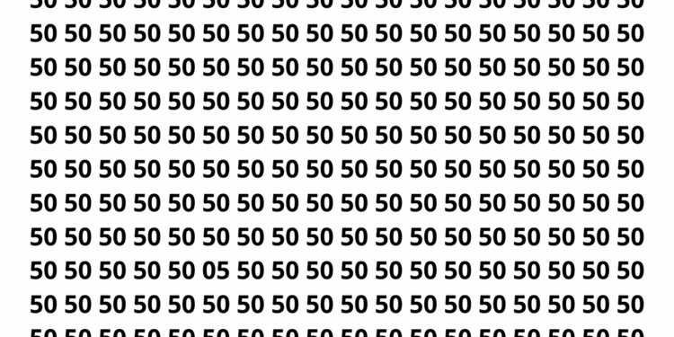 Encontre o número 05 entre vários números 50 em apenas 20 segundos neste desafio