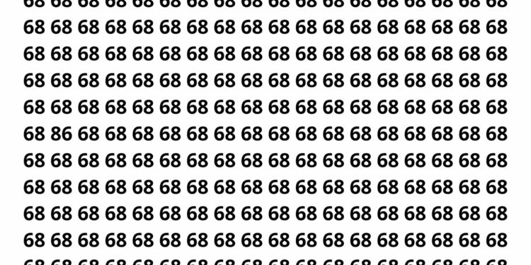 Encontre o número 86 entre vários números 68 em apenas 12 segundos neste desafio