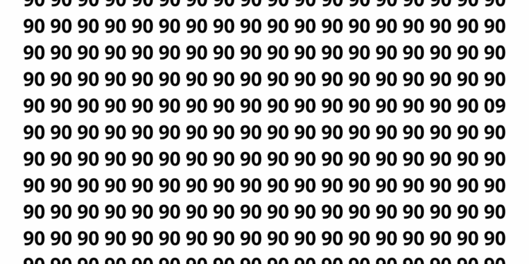 Encontre o número 09 entre vários números 90 em apenas 10 segundos neste desafio