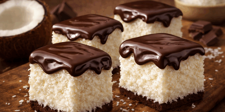 Aprenda a fazer essa sobremesa gelada de maria-mole que combina base cremosa de coco e ganache de chocolate