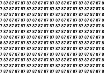 Apenas os mais atentos conseguem achar o 78 entre tantos 87 antes que o tempo acabe