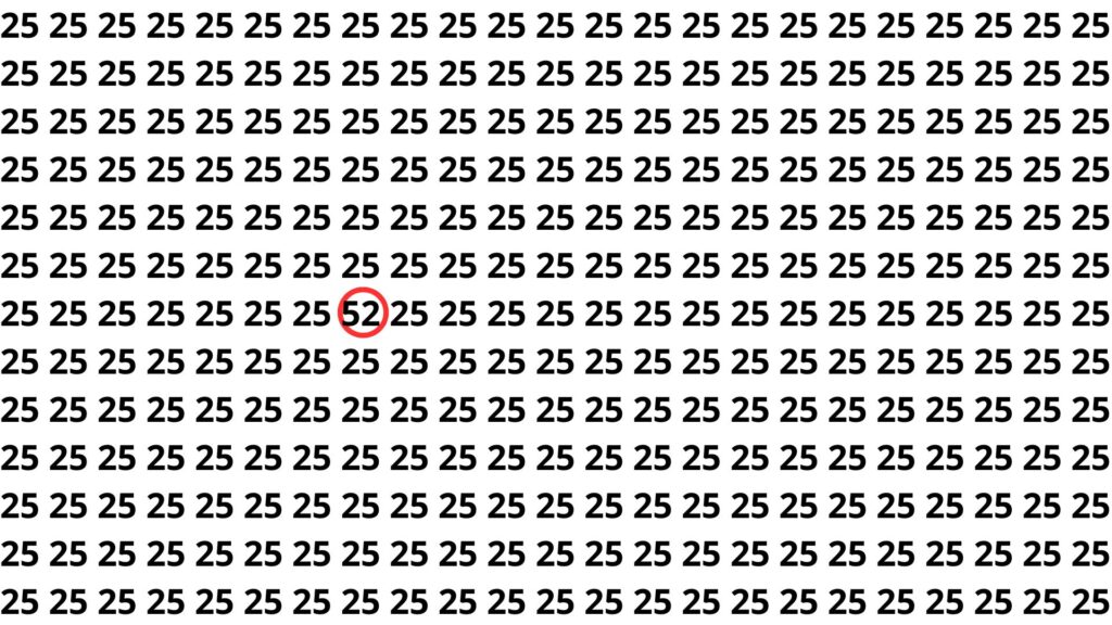 encontre o número 52 e