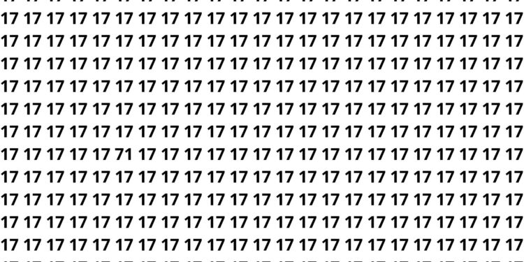 Consegue achar o número 71 entre vários 17 em 5 segundos?