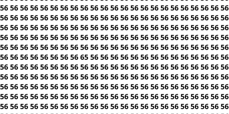 Consegue achar o número 65 escondido entre tantos 56 em apenas 5 segundos?