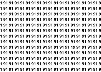 Apenas olhos muito atentos conseguem achar o 91 perdido entre dezenas de 19