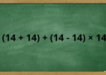 Qual é o resultado de (14 + 14) + (14 – 14) x 14? O desafio que confunde até adultos