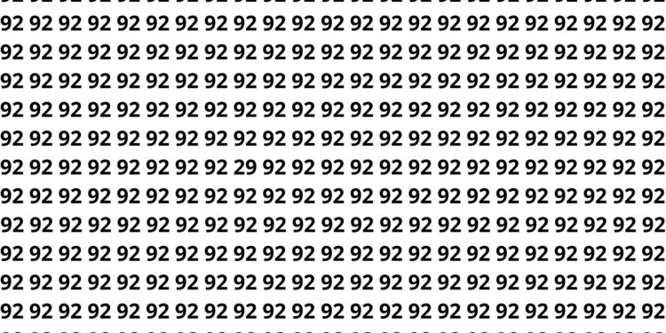 Cronômetro ligado: localize o 29 escondido entre os 92 em menos de 5 segundos