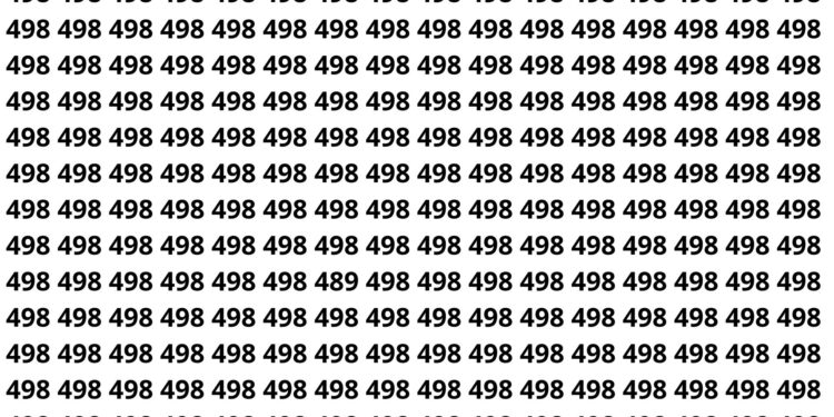 Encontre o número 489 entre vários 498