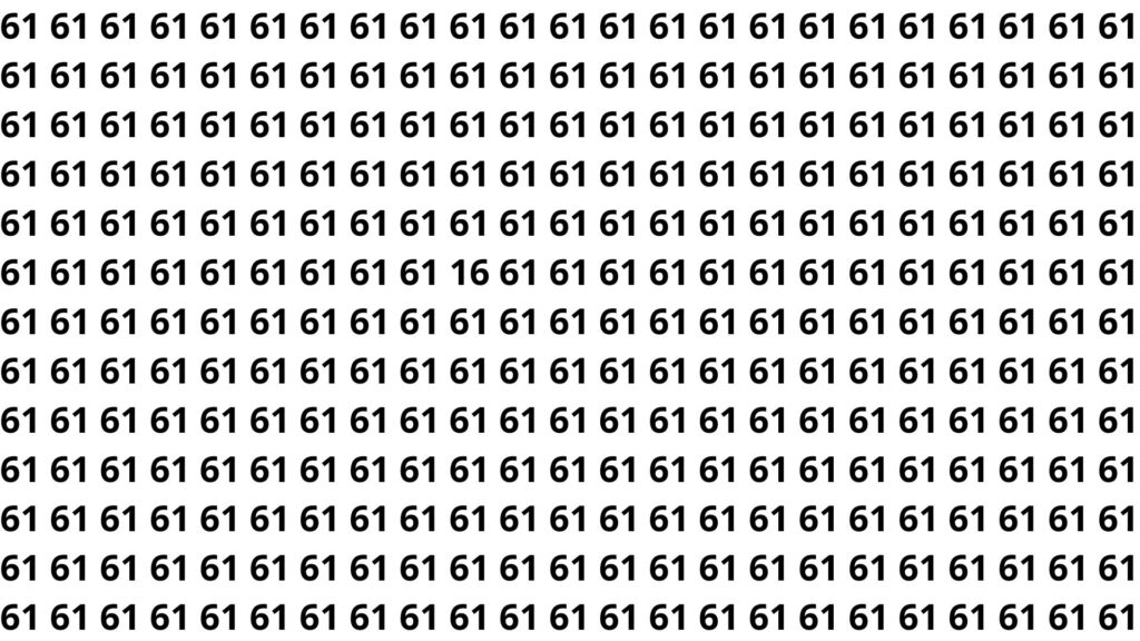 encontrar o número 61 entre vários 16