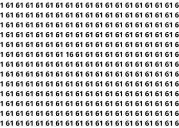 encontrar o número 61 entre vários 16