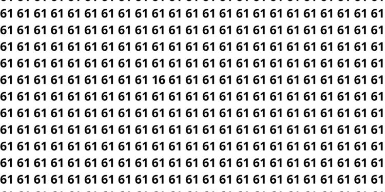 encontrar o número 61 entre vários 16