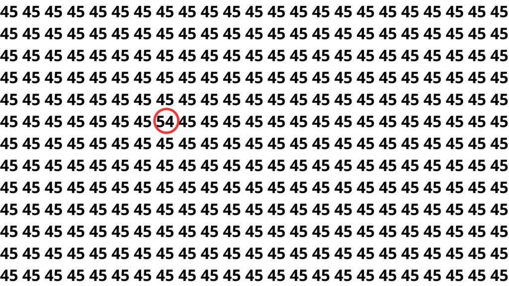 encontre o número 54