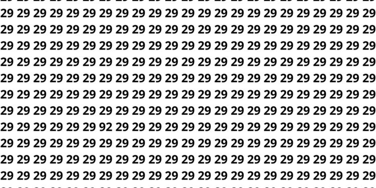 Quem tem foco de verdade acha o 92 escondido entre tantos 29 em 5 segundos