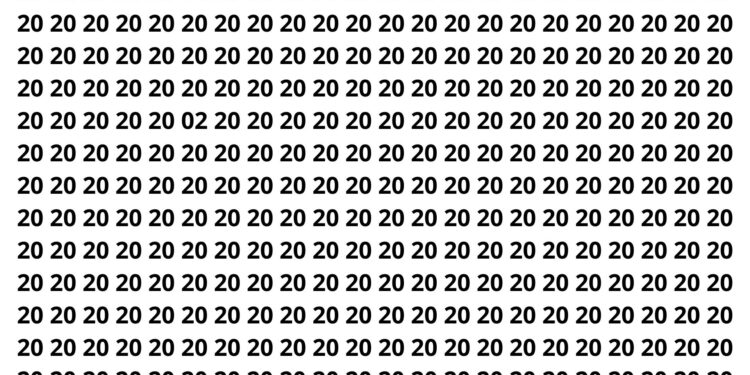 Poucos conseguem achar o 02 escondido entre tantos 20 em 5 segundos
