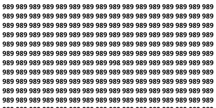 Duvido você encontrar o 998 entre vários 989 em 5 segundos